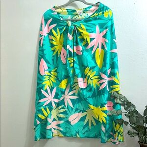 Carol Wior - Pink and Yellow Tropical Swim Coverup